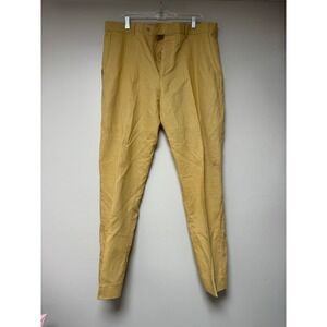 Stacy Adams‎ Men's Linen Cotton Dress Pants Trousers Khaki 38x32